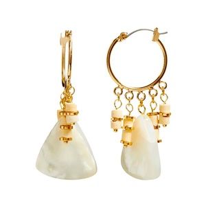 Mother of pearl beaded drop earrings